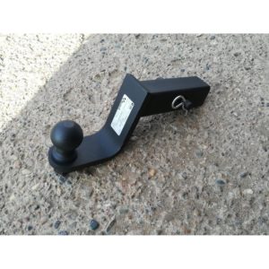 Переходник фаркопа в квадрат 50x50 с занижением 120 мм (шар черный 50 мм)