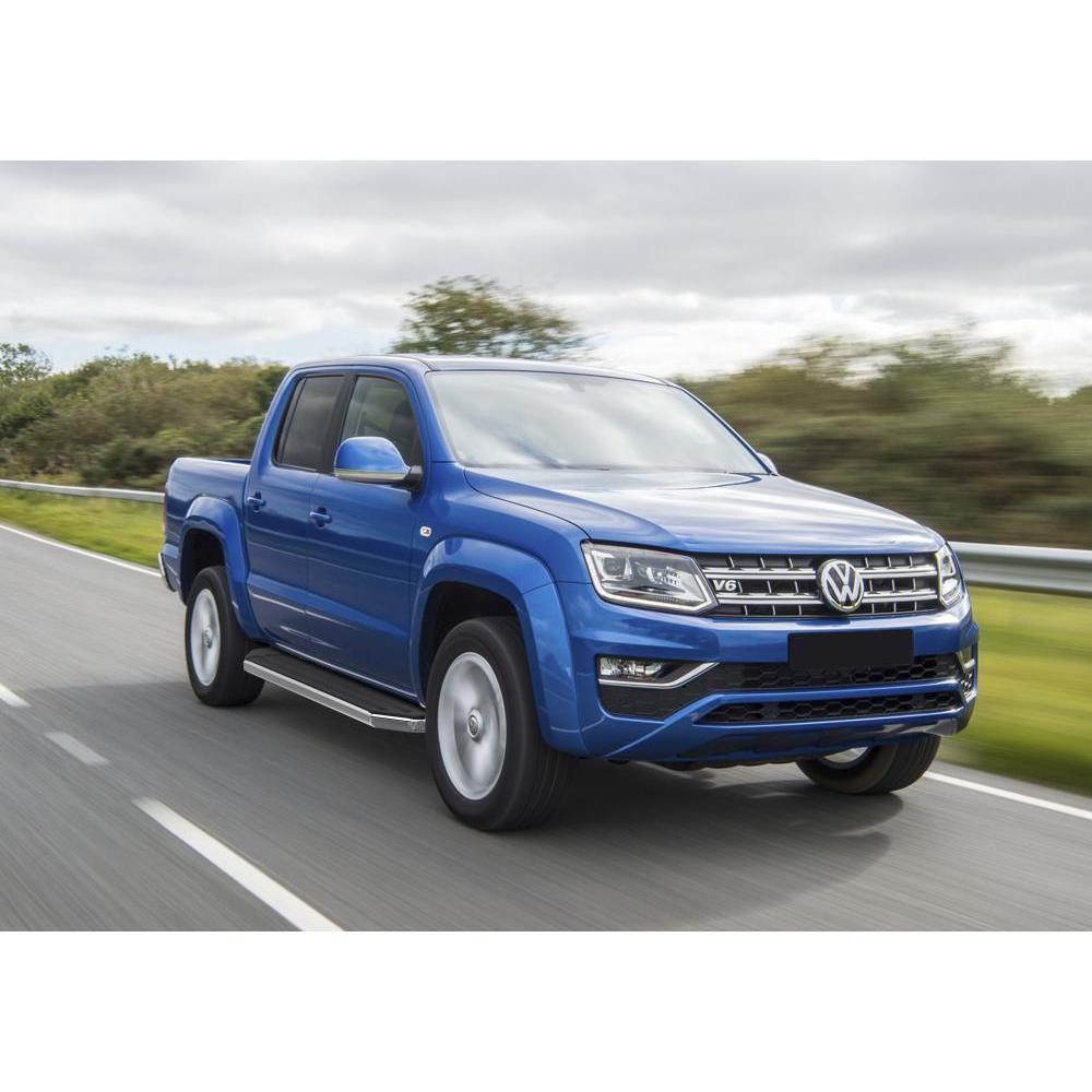 Пороги алюминиевые Rival Premium для Volkswagen Amarok I рестайлинг 2016-н.в.