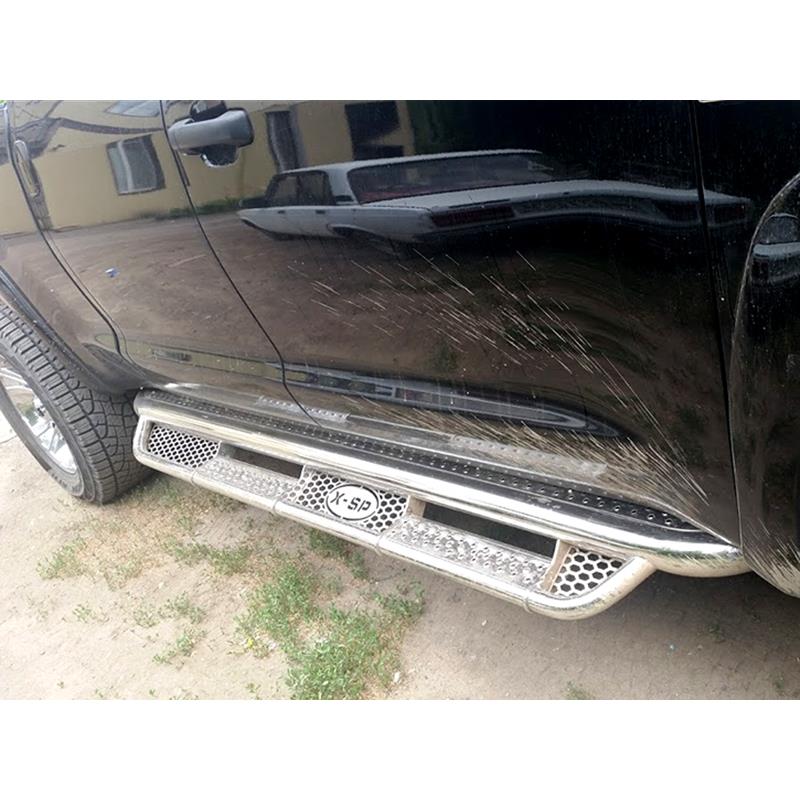 Пороги фигурные d-76+43 с нерж. листом Toyota Tundra CrewMax
