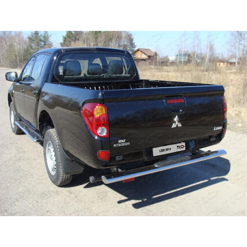 Пороги овальные с накладкой 120х60 мм MITSUBISHI L200 2014-2015