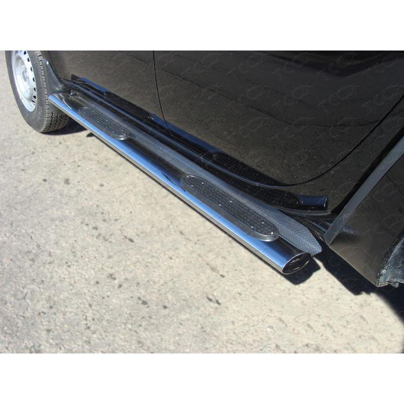 Пороги овальные с накладкой 120х60 мм MITSUBISHI L200 2014-2015