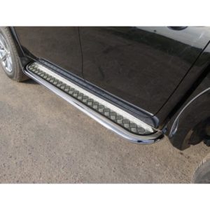 Пороги с площадкой 75х42 мм MITSUBISHI L200 2015-2019