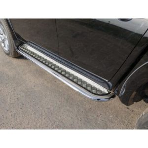 Пороги с площадкой 75х42 мм MITSUBISHI L200 2019-н.в.