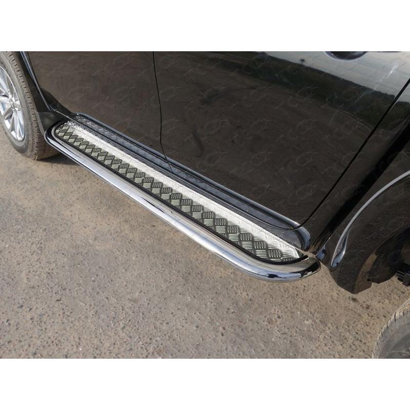 Пороги с площадкой 75х42 мм MITSUBISHI L200 2019-н.в.