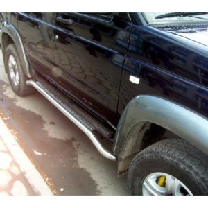 Пороги труба d-53 c профилем УАЗ Пикап до 2015