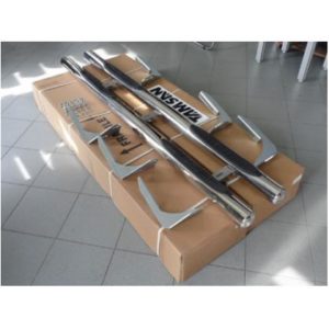 Пороги Трубы из нержавейки Ø-70 С ПРОСТУПЯМИ B2 BLACK MITSUBISHI L200 TRITON 2006 -