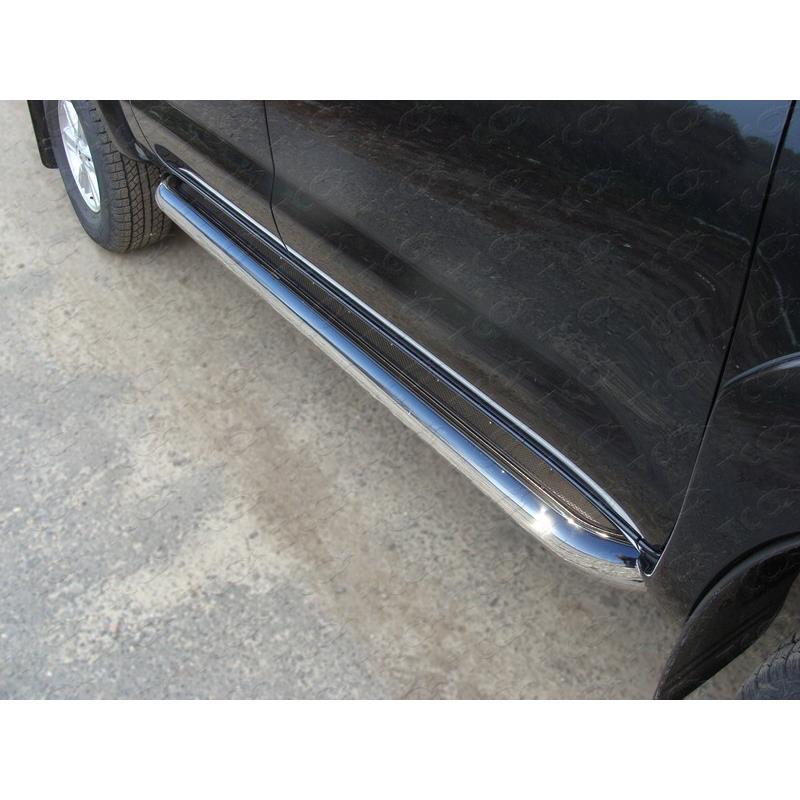 TOYOTA HILUX 2011-2015 Пороги с площадкой (нерж. лист) 60