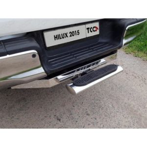 TOYOTA HILUX 2015+ Задняя подножка овальная 120х60 мм (под фаркоп тип Е)