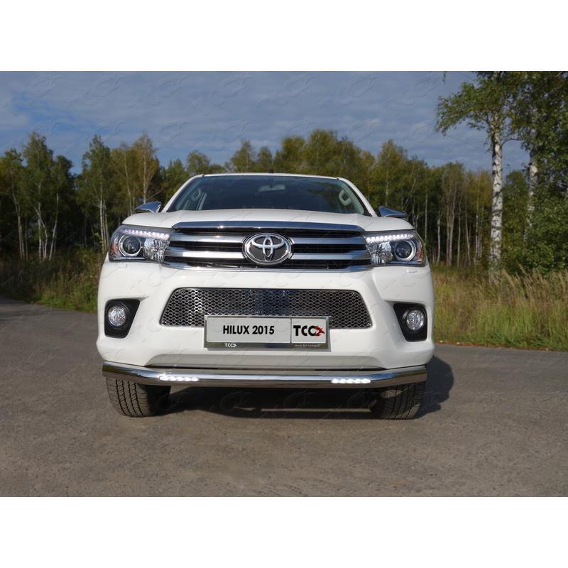 TOYOTA HILUX 2015+ Защита передняя нижняя (с ДХО) 76