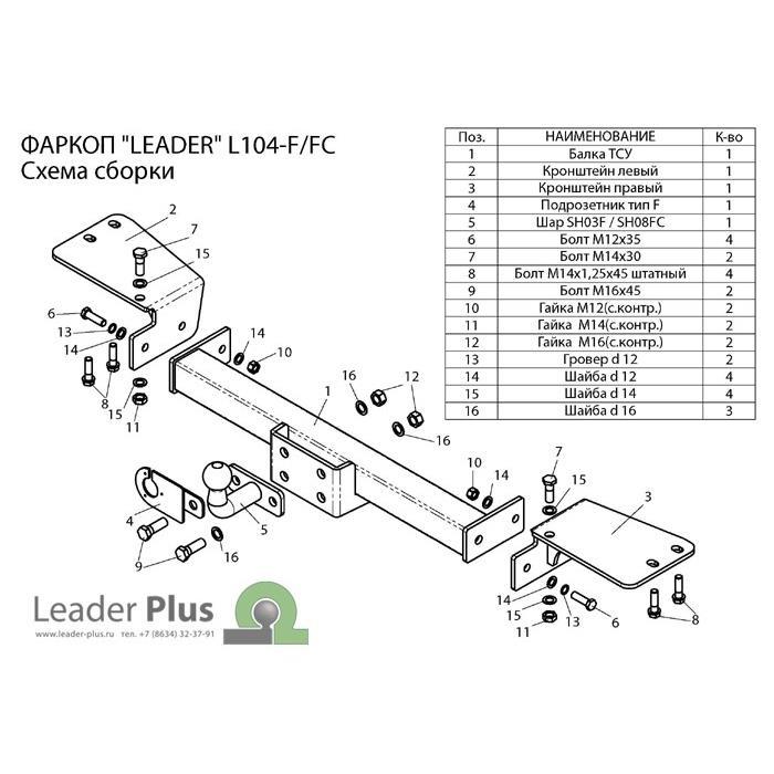 ТСУ для TOYOTA LAND CRUISER 100/LEXUS LX 470 (UZJ100) 1998-2007