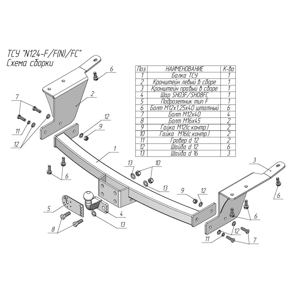 ТСУ Leader-Plus для NISSAN PATROL (Y62) (внедорожник) 2010 -