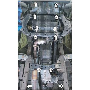 Усиленная защита днища алюминиевая Mitsubishi Pajero Sport III 2016-н.в.