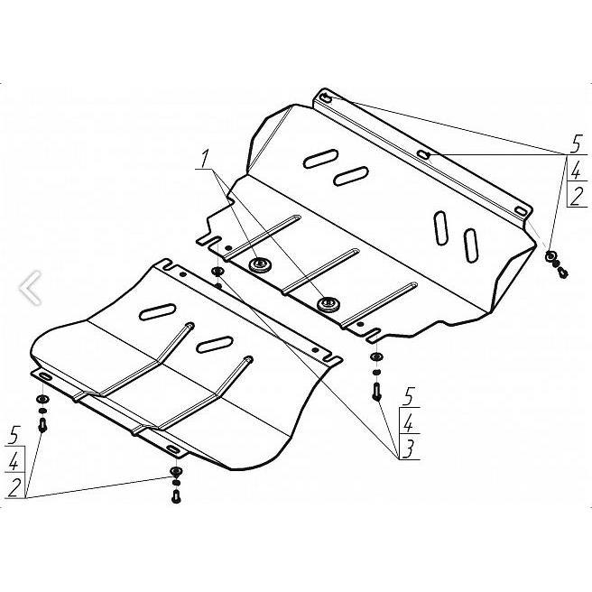 Усиленная защита днища Mitsubishi L 200 2006-2015