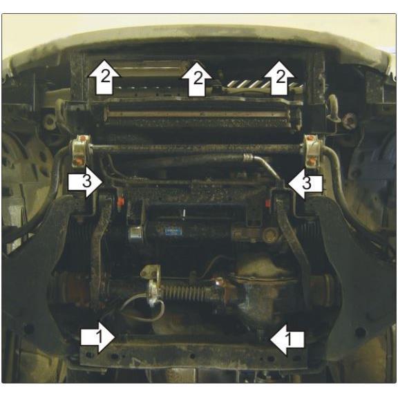 Усиленная защита днища Mitsubishi L 200 2006-2015