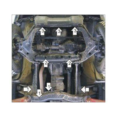 Усиленная защита картера двигателя Mitsubishi L 200 2004-2006