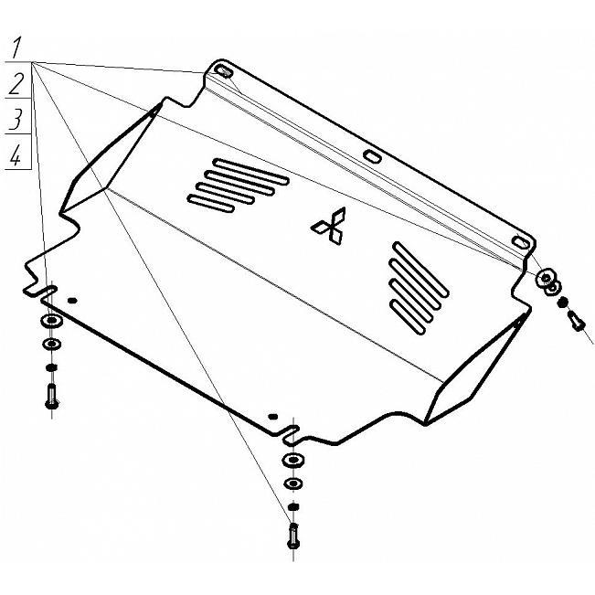 Усиленная Защита Радиатора Mitsubishi L 200 2006-2015