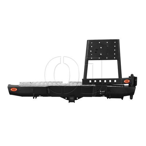 Задний силовой бампер OJ серии Трофи с правой универсальной калиткой Nissan Navara 2005