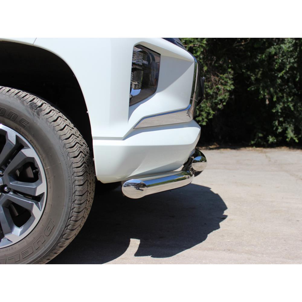 Защита переднего бампера двойная d-76 с доп.накладками (MPL19_1.2)