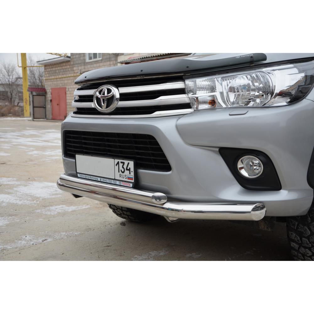 Защита переднего бампера двойная Toyota Hilux 2015