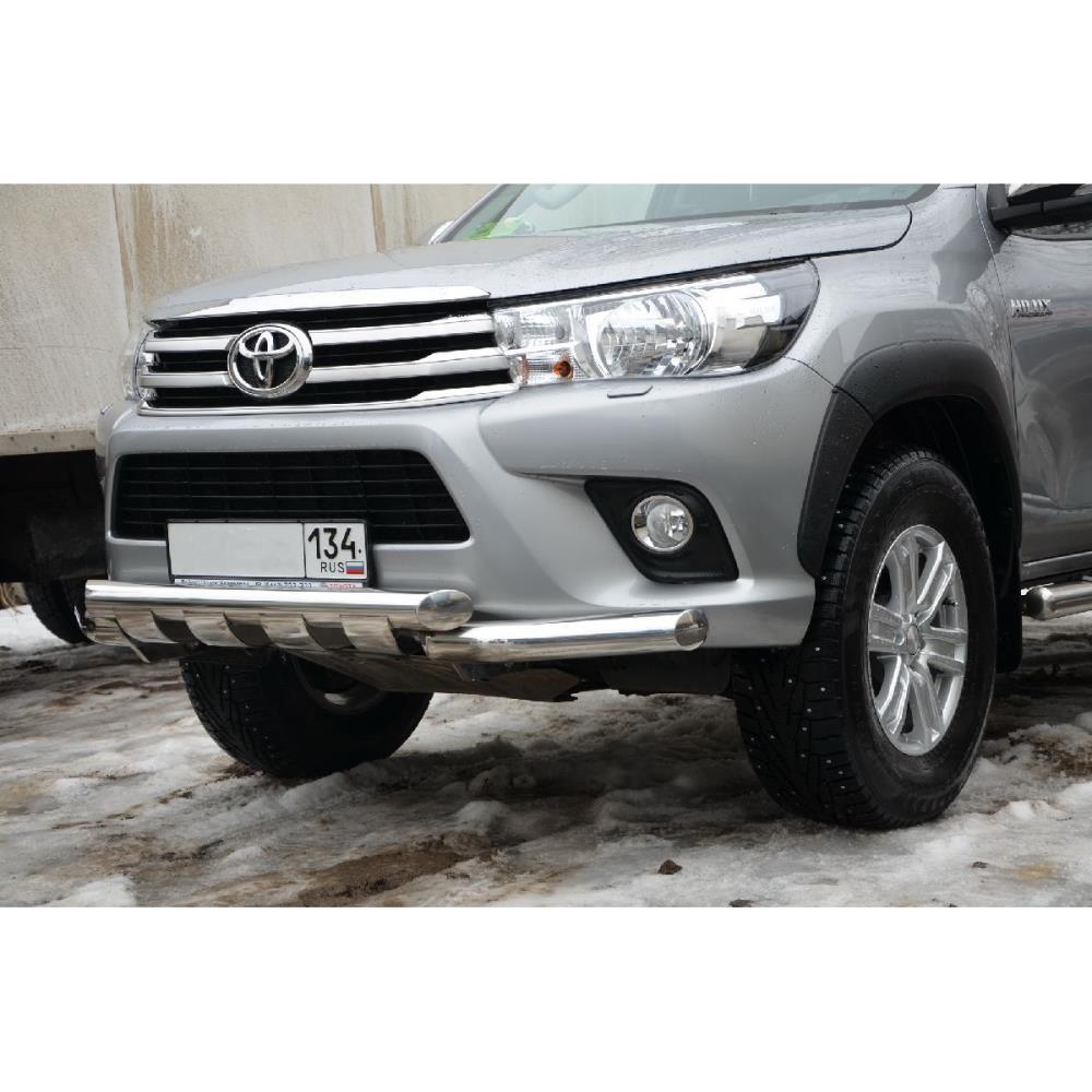 Защита переднего бампера (G) Toyota Hilux 2015