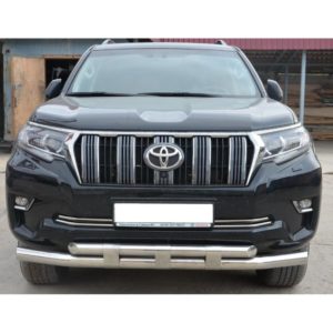 Защита переднего бампера с пластинами Toyota Land Cruiser Prado 150 2017