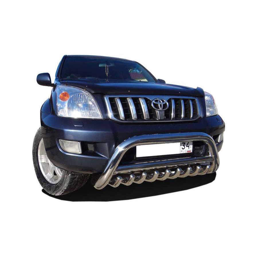 Защита переднего бампера скоба низкая+«акула» Toyota Land Cruiser Prado 120 2003-2009