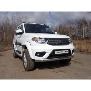 Защита передняя нижняя (овальная) 75х42 мм на УАЗ Патриот Пикап