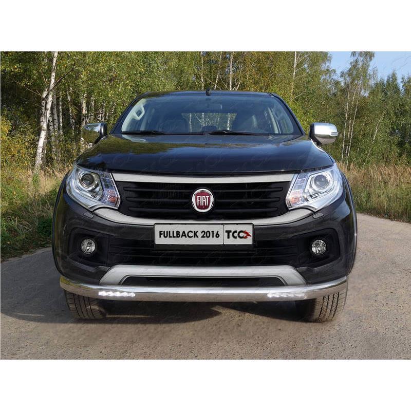 Защита передняя нижняя (овальная с ДХО) 75х42 мм для Fiat Fullback 2016+