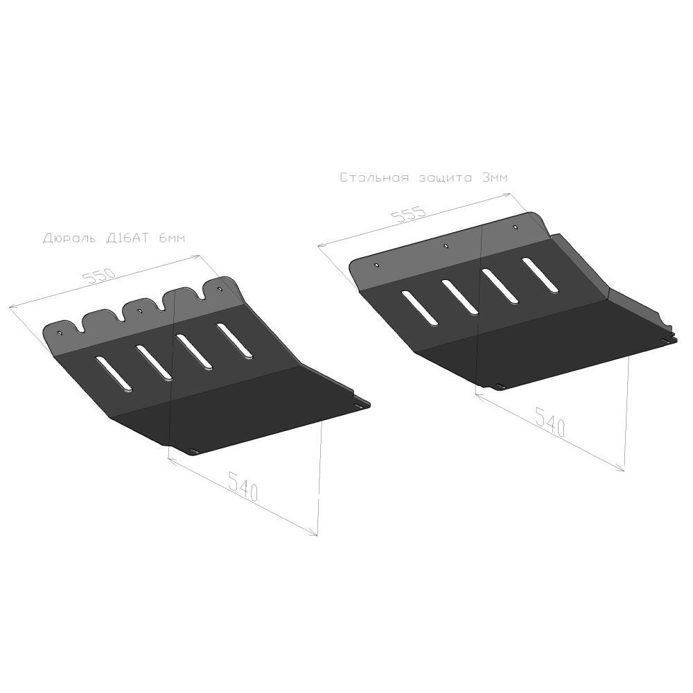 Защита радиатора Mitsubishi L200 2005+ под накладку РИФ на пер. бампер (сталь)