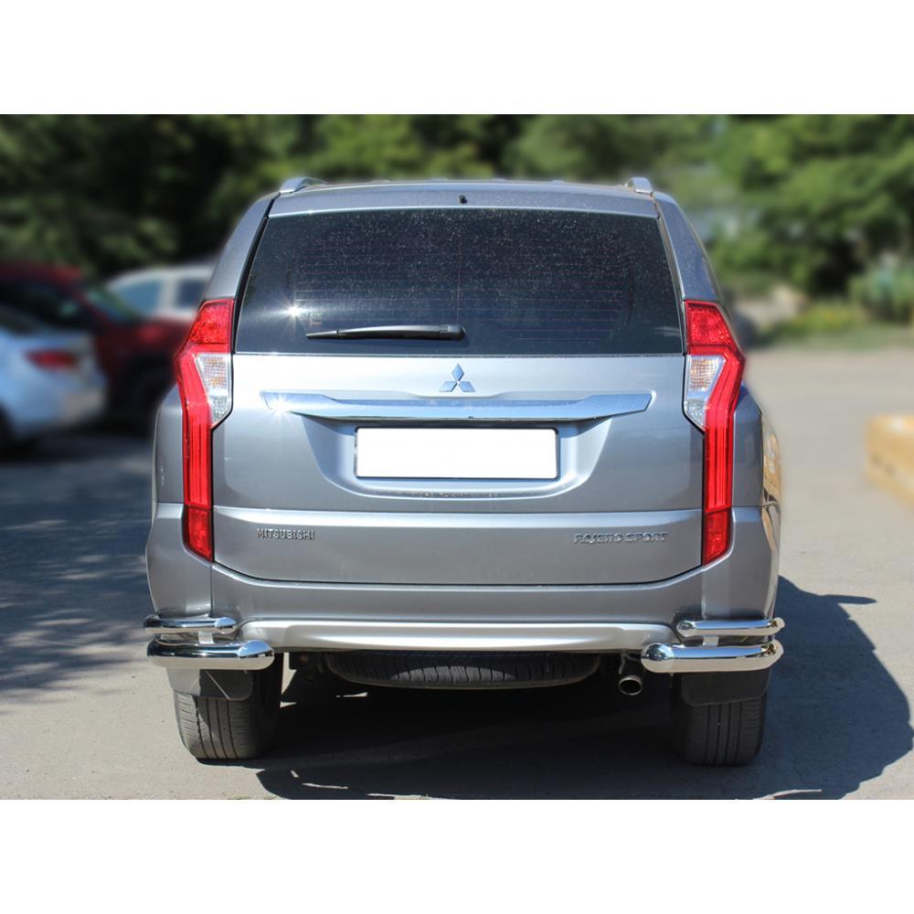 Защита заднего бампера "уголки" двойные d-76+43