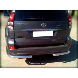 Защита заднего бампера "уголки" Toyota Land Cruiser Prado 120 d-76 Технотек