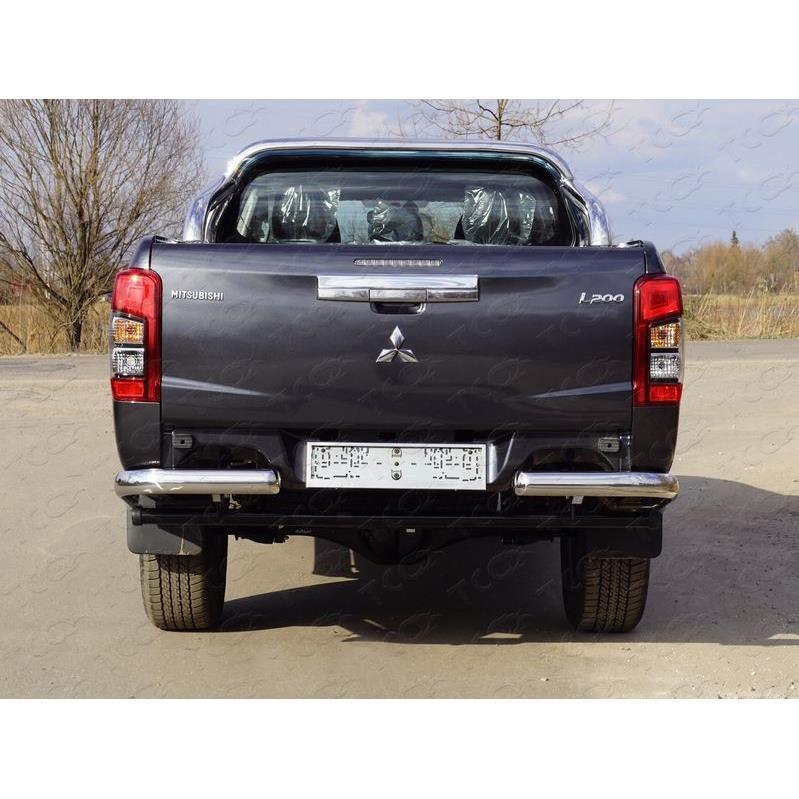 Защита задняя (уголки овальные) 75х42 мм MITSUBISHI L200 2019-