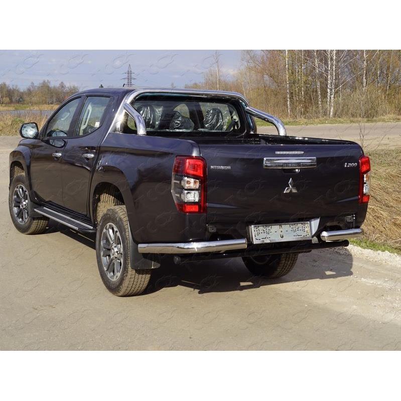 Защита задняя (уголки овальные) 75х42 мм MITSUBISHI L200 2019-