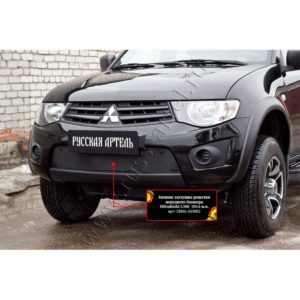 Зимняя заглушка решетки переднего бампера Mitsubishi L200 2010-2015