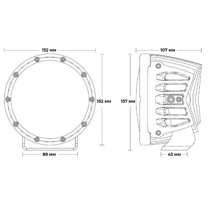 360 Серия 6″ Дальний свет — Белая Подсветка (Пара)