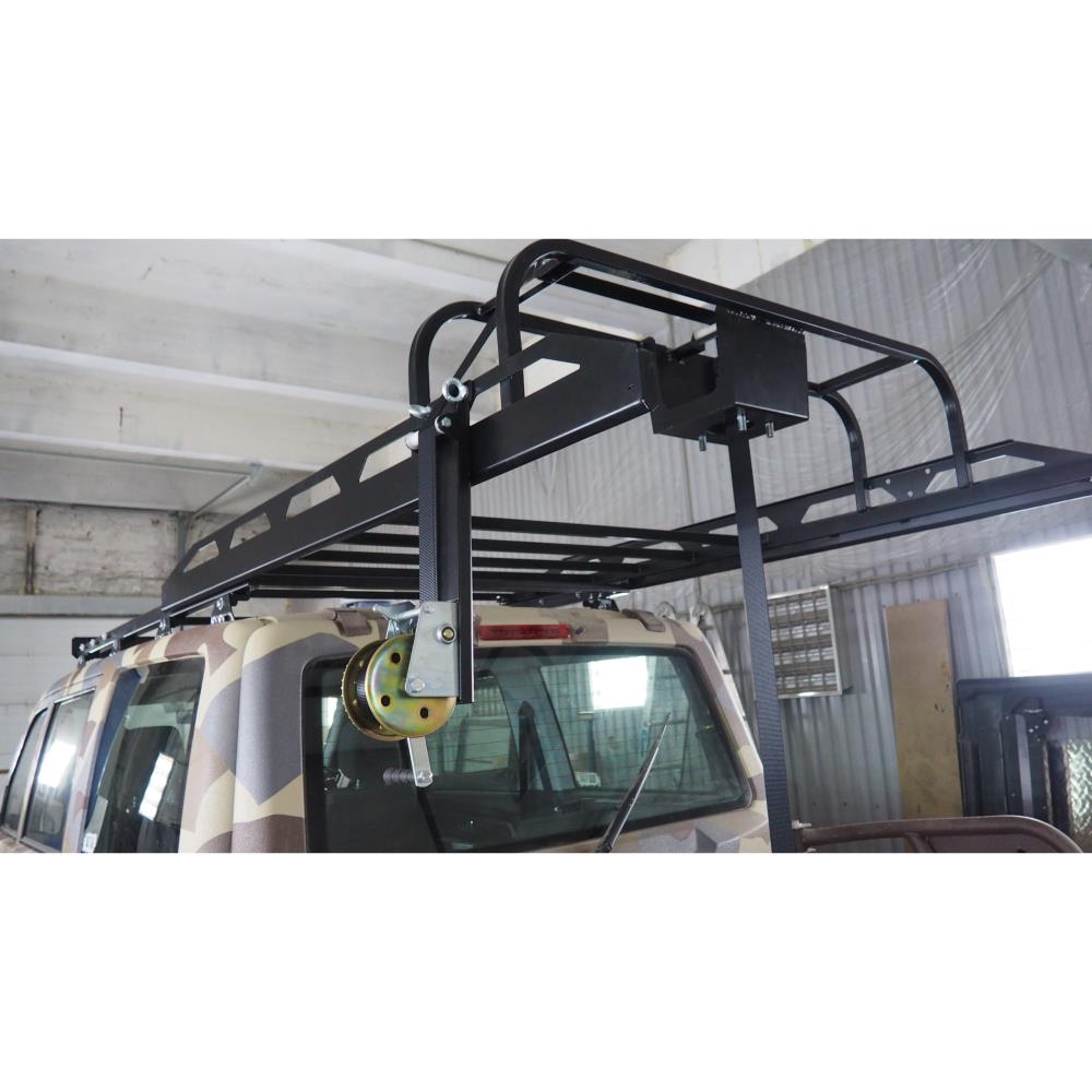 Багажник экспедиционный АВС-Дизайн на крышу UAZ Патриот с 2005- (без рейлингов) с креплением запасного колеса и с подъемным механизмом