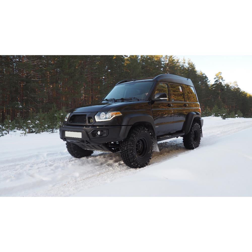 Бампер АВС-Дизайн передний "М" UAZ Патриот/Пикап/Карго 2005- лифт (с оптикой)(черный)