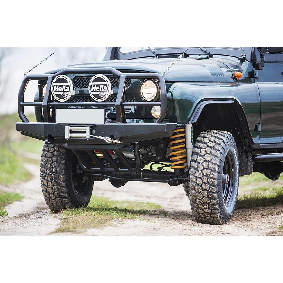 Бампер РИФ силовой передний УАЗ Хантер усиленный с защитной дугой