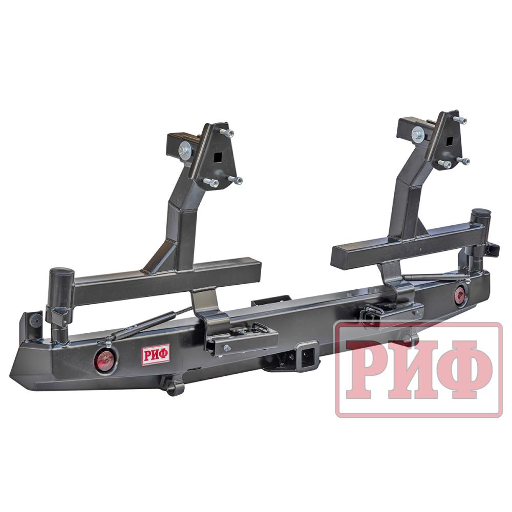 Бампер РИФ силовой задний УАЗ Буханка с квадратом под фаркоп