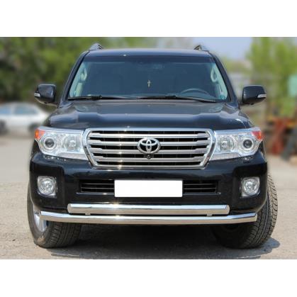 Дуга передняя по низу бампера d-76+76х43 радиусная двойная (верхняя труба овальная) (LCN2013_4.3)