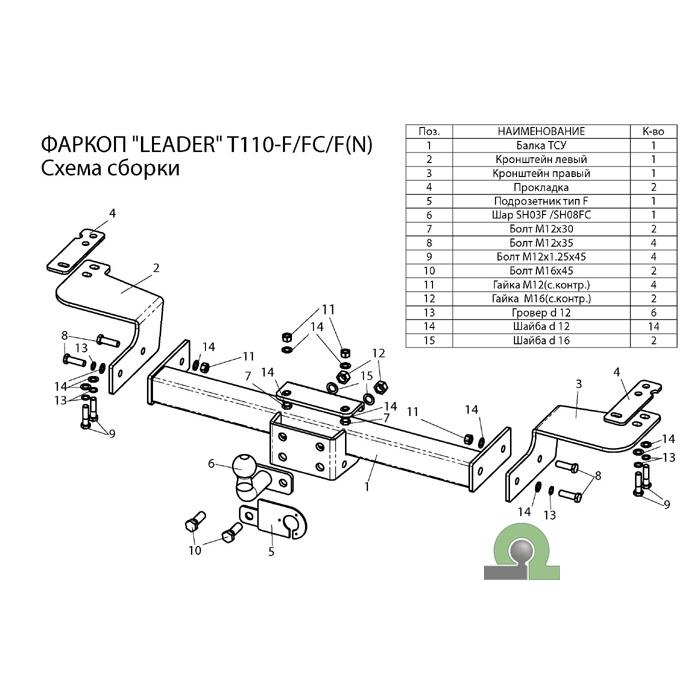 Фаркоп для TOYOTA LAND CRUISER 200 2007-