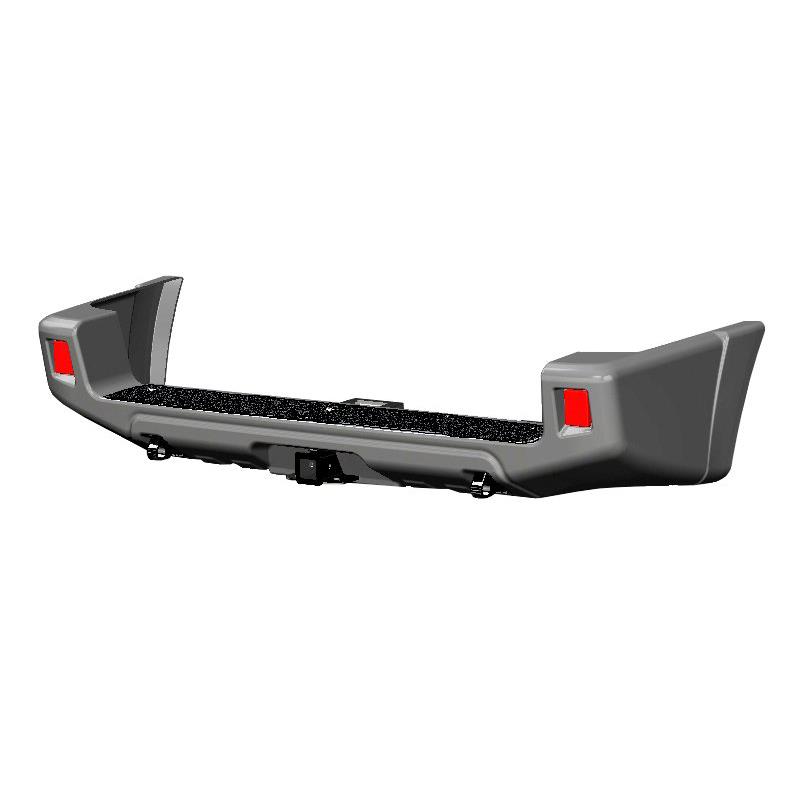 Композитный задний усиленный бампер с квадратом АВС-Дизайн для УАЗ Патриот 2005-