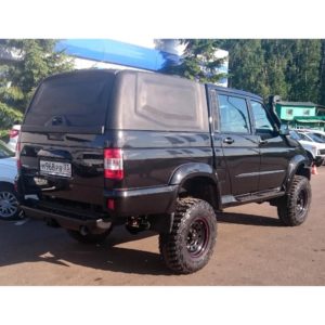 Крыша (кунг) кузова для UAZ ПИКАП (двойная кабина) (2015-) (черная) (1 дверь) CARGO АВС-Дизайн