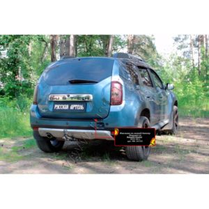 Накладка на задний бампер (Вариант 4) Renault Duster 2015-2020 (I рестайлинг)