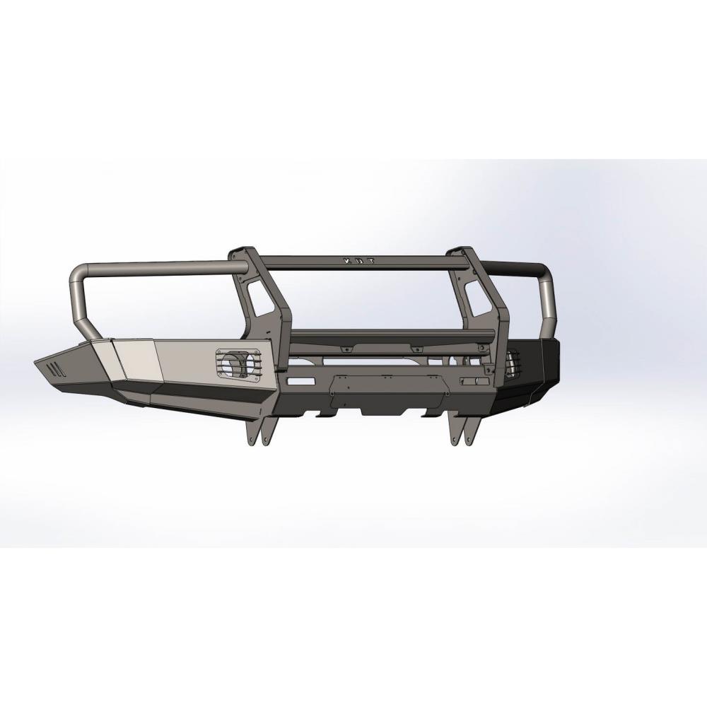 Передний силовой бампер II поколения с кенгурином алюминиевый - Toyota Land Cruiser 200.