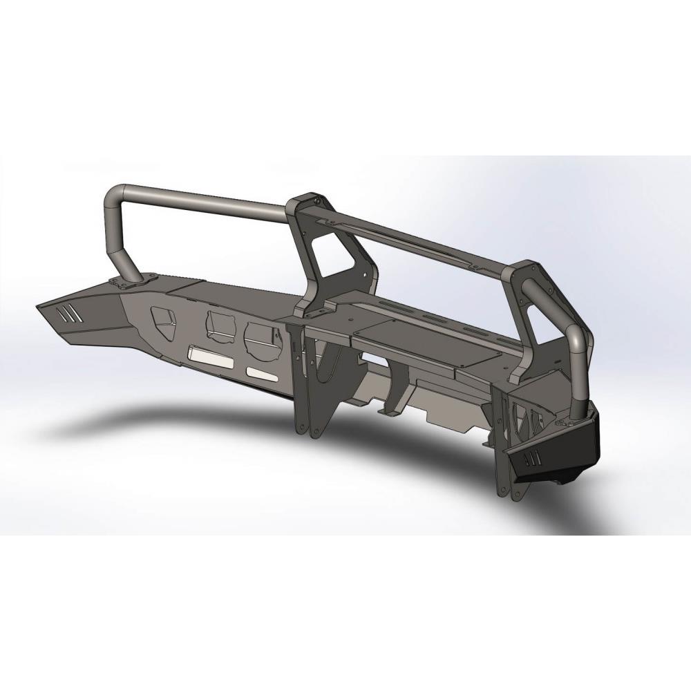 Передний силовой бампер II поколения с кенгурином алюминиевый - Toyota Land Cruiser 200.