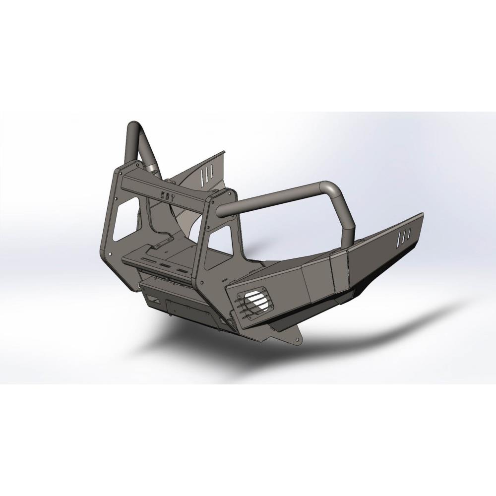 Передний силовой бампер II поколения с кенгурином алюминиевый - Toyota Land Cruiser 200.