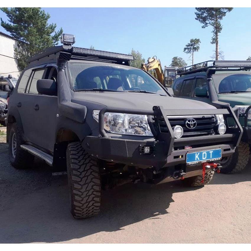 Передний силовой бампер II поколения с кенгурином алюминиевый - Toyota Land Cruiser 200.