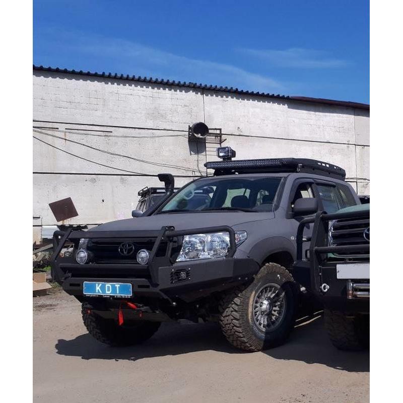 Передний силовой бампер II поколения с кенгурином алюминиевый - Toyota Land Cruiser 200.