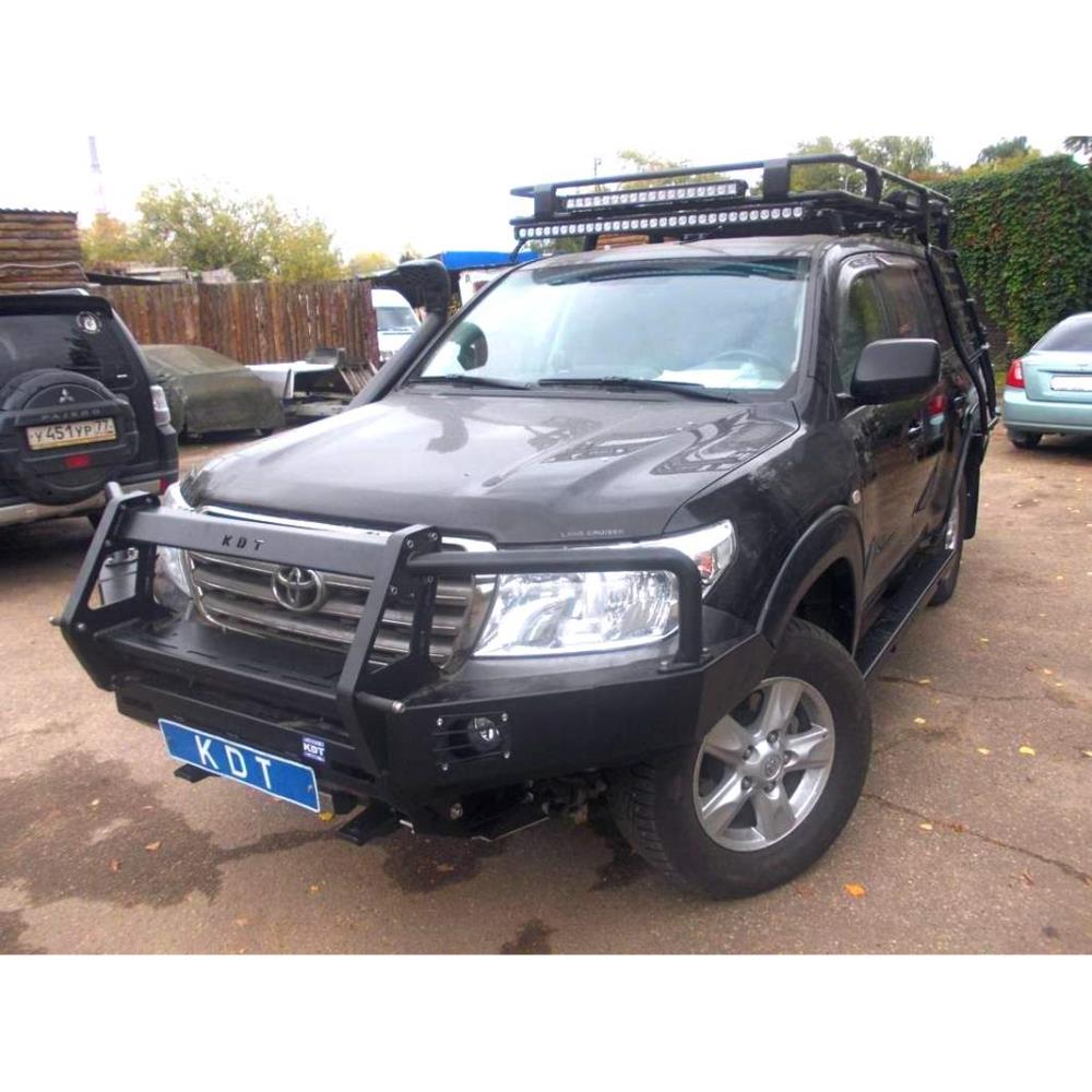 Передний силовой бампер II поколения с кенгурином алюминиевый - Toyota Land Cruiser 200.